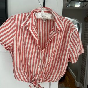 Cara Cara Red and White Striped Blouse - L